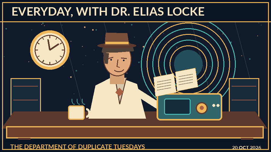 Retro science-fiction illustration for Dr. Elias Locke's October 20 column.