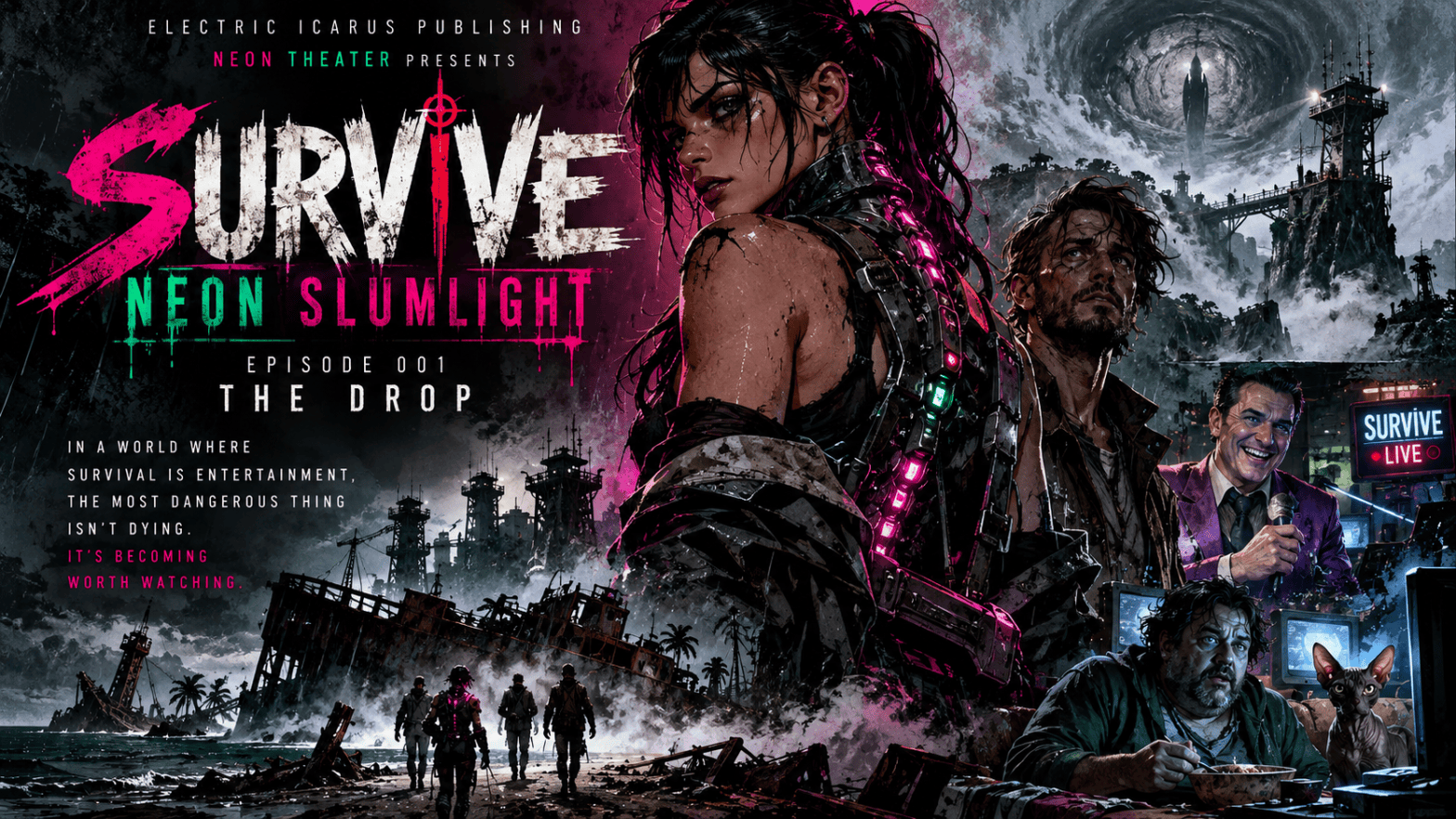 Survive Neon Slumlight Episode 001 The Drop theatrical poster
